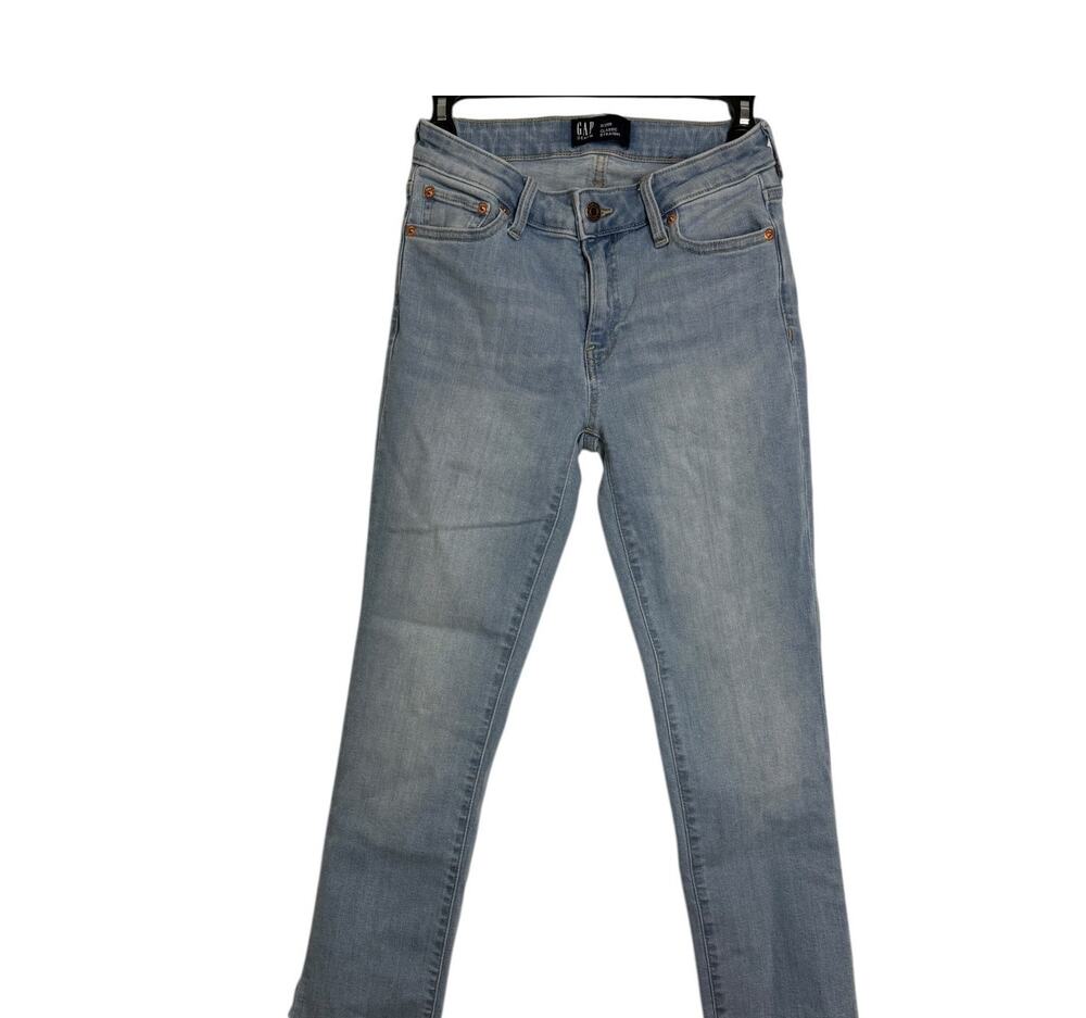 GAP Classic Light Wash Straight Frayed Ankle Jeans SZ 0/25R